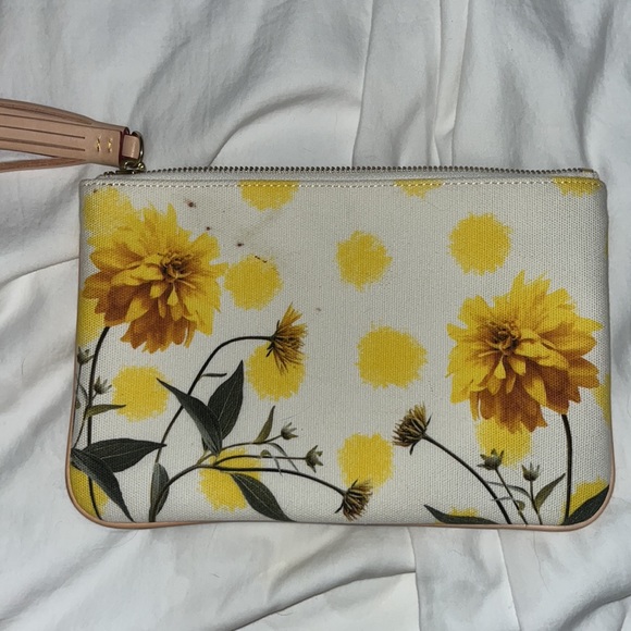 Dooney and Bourke Addison and Sammi yellow flowers clutch - Picture 4 of 7